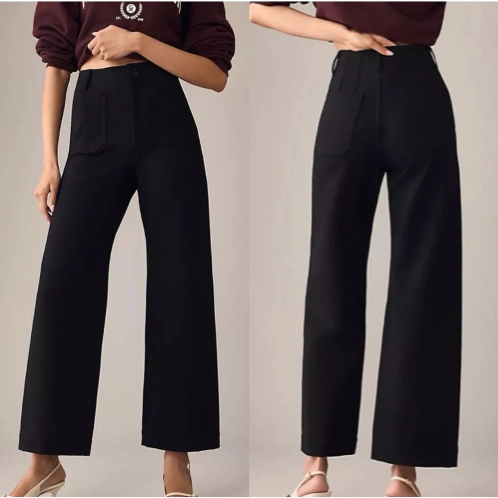 Maeve Classic Black Wide Leg Trousers